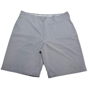 Ben Hogan Mens Golf Shorts Striped Gray Flat Front Casual Chino Size 36